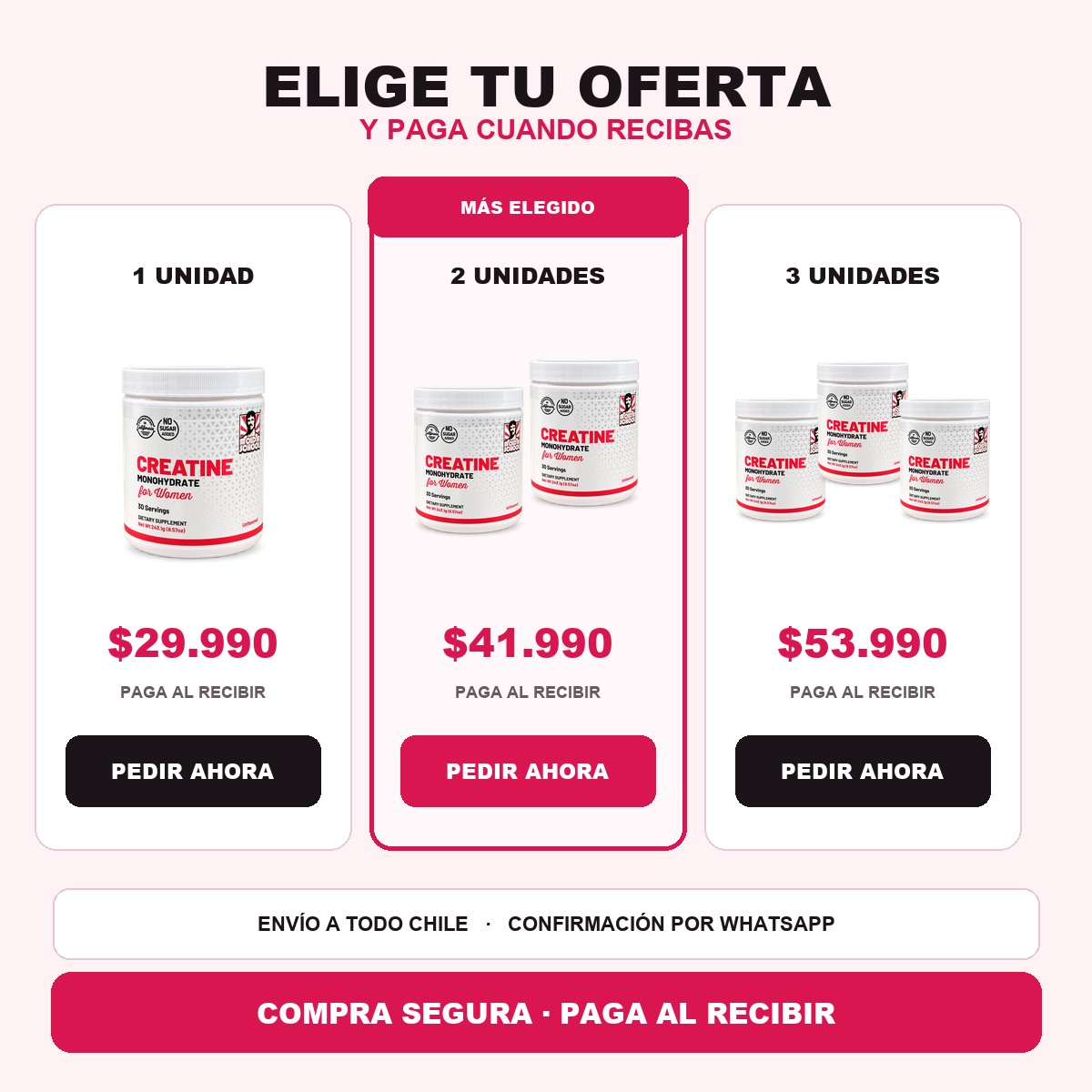 Ofertas de creatina con pago al recibir