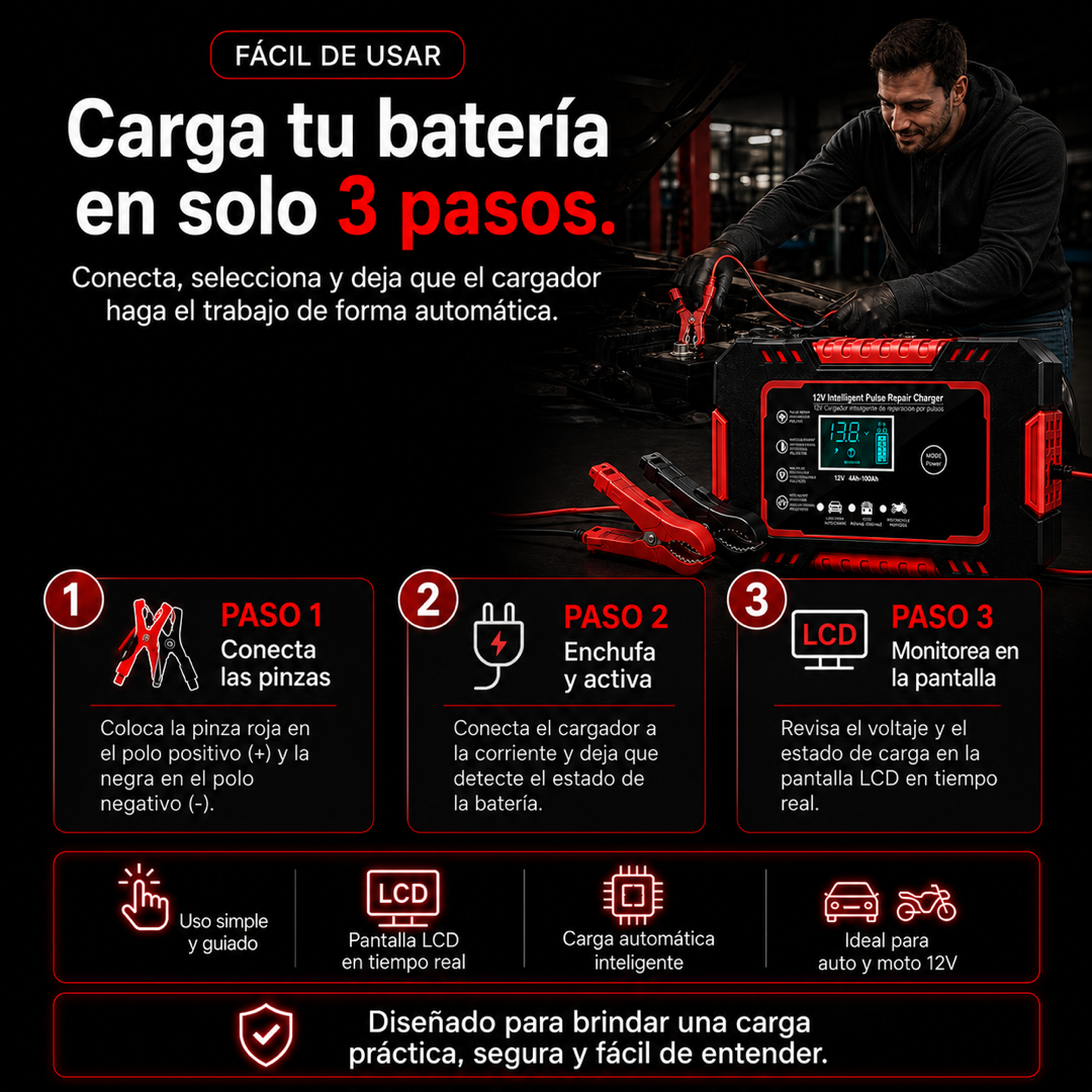 Carga en 3 pasos
