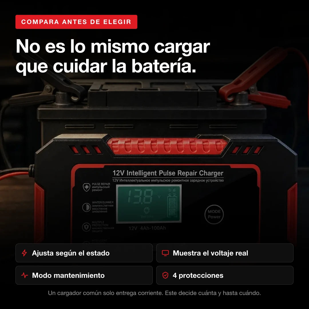 Diferencia entre un cargador común y el cargador inteligente 12V