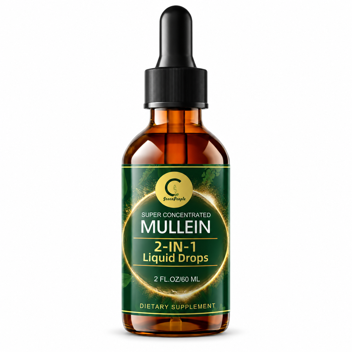 Mullein 2-IN-1 Liquid Drops de GreenPeople, frasco de 60 ml, etiqueta en inglés